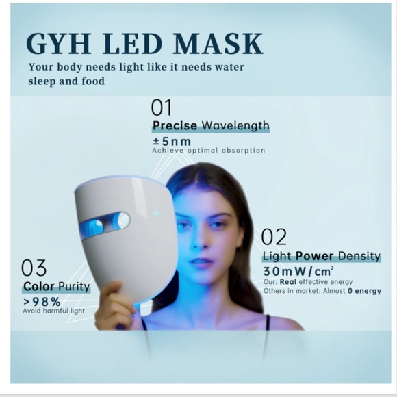 Open Box Gym Recovery LED Mask Cloud SS  Red Blue Light Face Mask - Picture 2 of 13